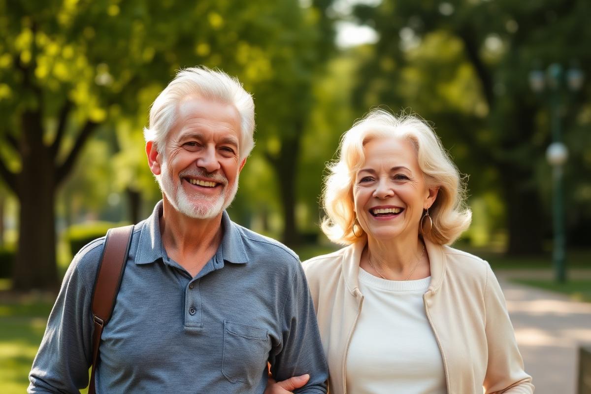 Happy mature couple enjoying an active lifestyle after using ColestZen